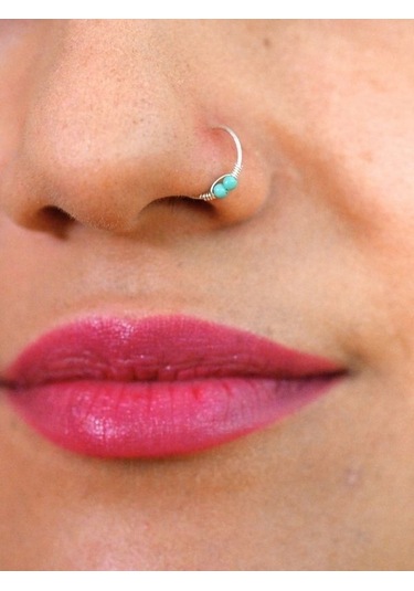 Gümüş İki Turkuaz Taş Ve Yay Detay Hızma 925 Ayar Hızma-hızma47 Gümüş