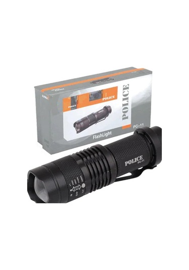 Police Pc-11 Power Led+Zoom El Feneri Kalem Pilli Siyah