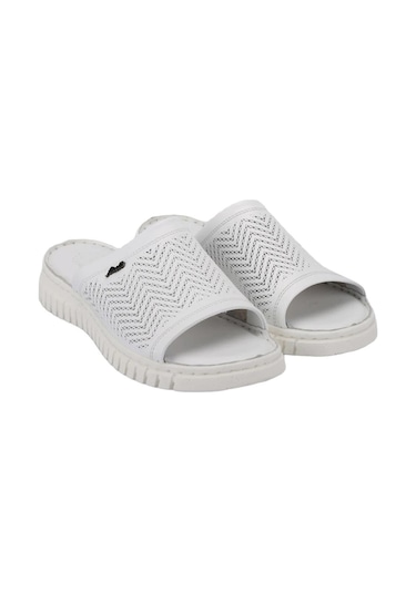 Forelli 38505 Sofia-g Beyaz Kadın Comfort Deri Terlik Beyaz
