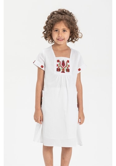 Melek Şile Bezi Çocuk Elbise Beyaz Byz
