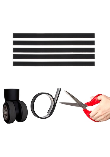 Kesilip Ayarlanabilir Silikon Bavul Teker Kılıfı Al4830 4 Adet Siyah