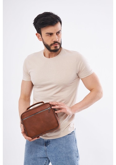 Derinss Deb5119 Hakiki Deri Taba Erkek El Ve Omuz Çantası 001
