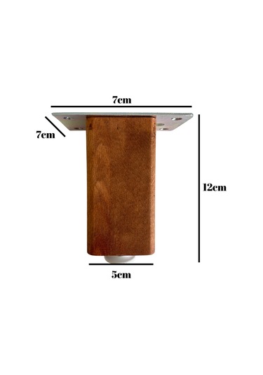 Kale Ayarlı Ahşap Ayak Mobilya Masa Ve Dolap Ayağı Ceviz Kayın/gürgen Ağacı 12cm 2 Adet Ceviz