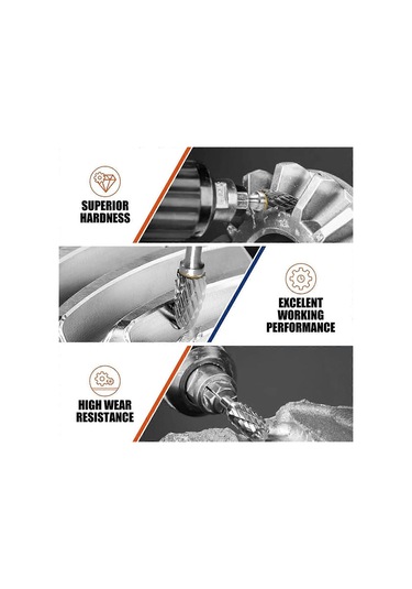 10 Adet Karbür Freze Ucu Seti, 1/8 İnç Döner Alet Uçları, Metal İçin Çift Kesim Tasarımı, Kaiyi