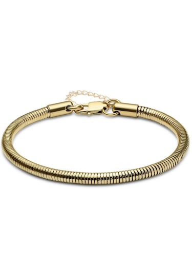 Altın Renk Unisex Snake Zincir 4 Mm Çelik Bileklik Altın