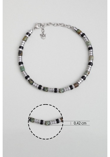 Poseidon 21 Cm Çelik Erkek Bileklik Gri