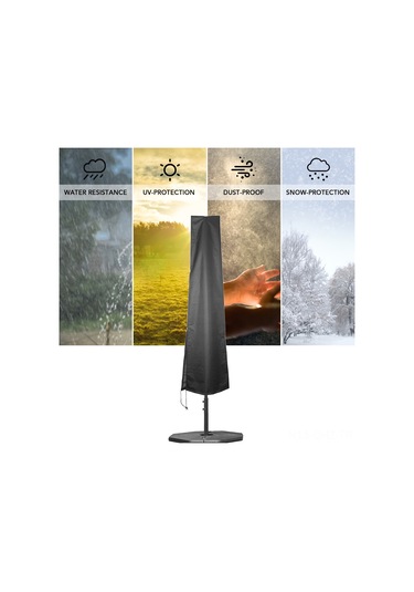 Aubyhe Siyah 210d Oxford Dokuma Çiçek Bahçesi Şemsiyesi Koruması - Su Geçirmez, Toz Ve Hava Etkilerine Dayanıklı - 190x50x30 Cm