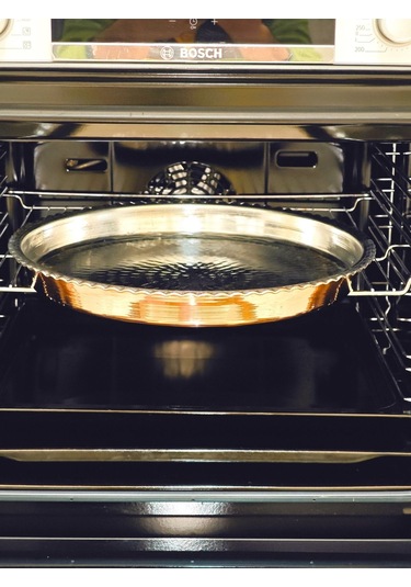 Modabakir Bakır Yuvarlak Fırın Tepsisi 35 Cm Model:5436550 Bakır