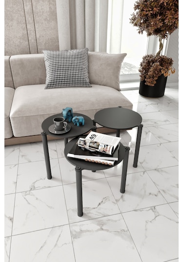 La Via Siyah Yuvarlak Zigon 3 Lü Siyah