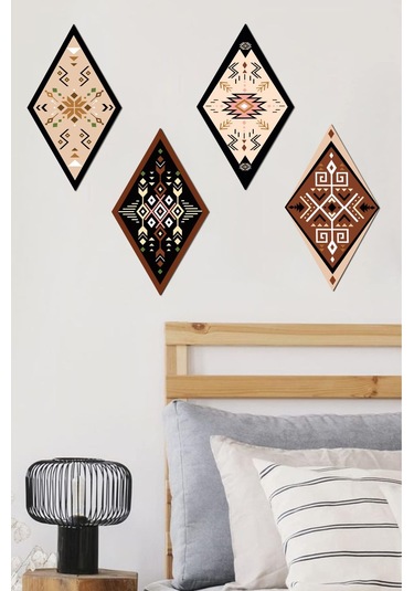 Dekorize Mdf 4 Parça 3 Mm Çerçeve Görünümlü Bohem Tablo 16283 28 X 4