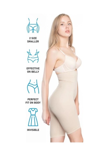 Ten Emay 2074 Yüksek Bel Desenli Double Uzun Paça Korse Çok Renkli