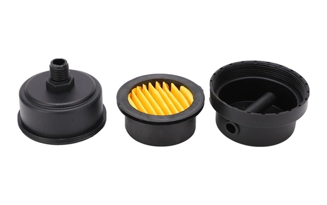 Fortunelane Plastik G1/4 Akışkan Filtreli Sessizleştirici, Sessiz Yağsız Hava Kompresörü Erişim Açığı Parçası