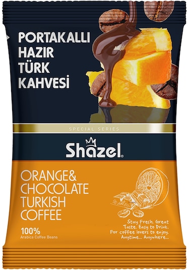 Shazel Hazır Türk Kahvesi Seti 4'lü 100g 4 Adet Kaymaklı, Portaka