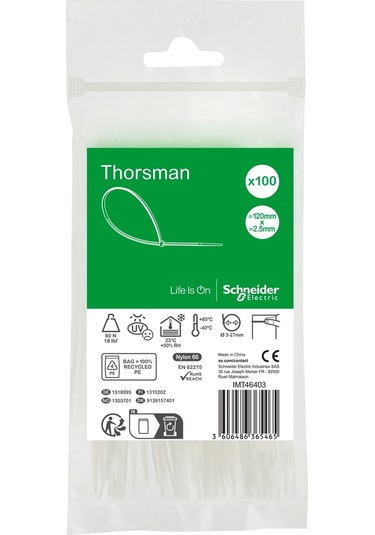 Schneider Electric Imt46403 120x2,5 Beyaz Kablo Bağı Klips 100'lü Paket
