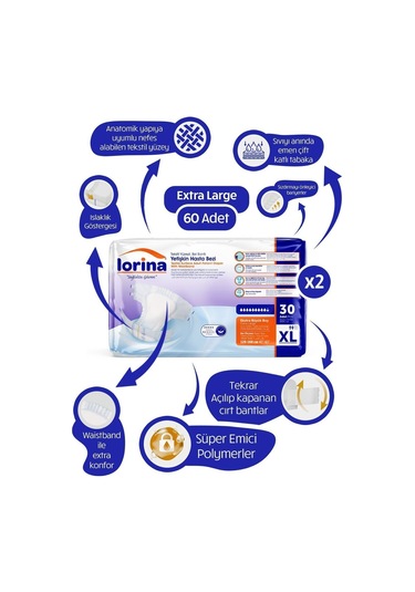 Belbantlı Bez 2x30 Adet Xl XL