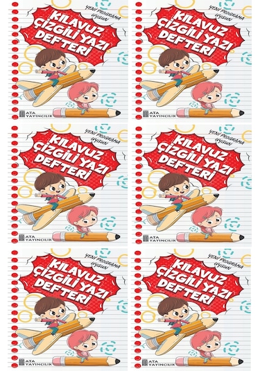 1. Sınıf Yeni Müfredata Uygun Yazı Defteri Orta Boy 6 Adet
