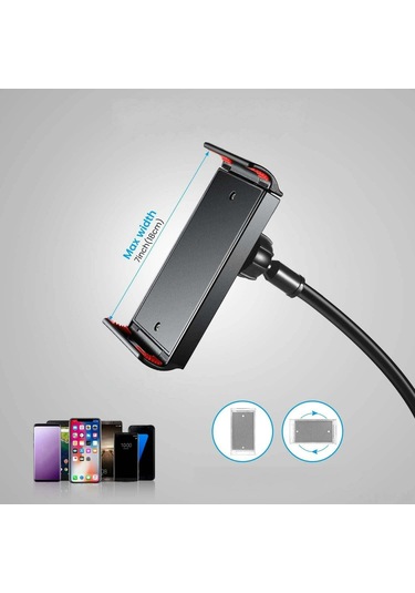 Mufunye 4-10 İnç Telefon/tablet İçin 360 Dönebilen Yüksek Esnek Sürekli Tutucu - Oturma/yatak Odası Kullanıma Uygun Sabitleyici