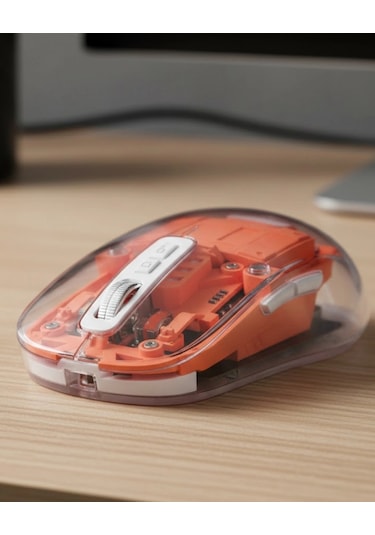Şeffaf Kablosuz Mouse Bluetooth Bağlantılı Sessiz Tıklama -