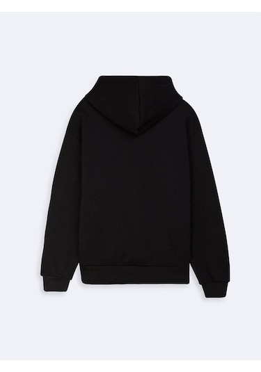 Little Big Ltb Bayena Baskılı Kapişonlu Sweatshırt Siyah