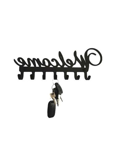 Ulzyvf 7 Kancalı Pratik Duvar Askısı - Paslanmaz Çelik, Matkapsız Siyah Siyah