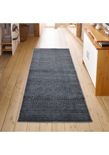 Pandora Yumuşak Peluş Shaggy Gri Çocuk Odası Oturma Odası Salon Mutfak Koridor Halısı Yolluk 1102o Koyu Gri