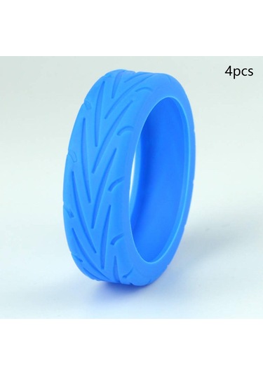 Homyl 4 Parça Bavul Tekerleği Için Sessiz Silikon Koruyucu Mavi
