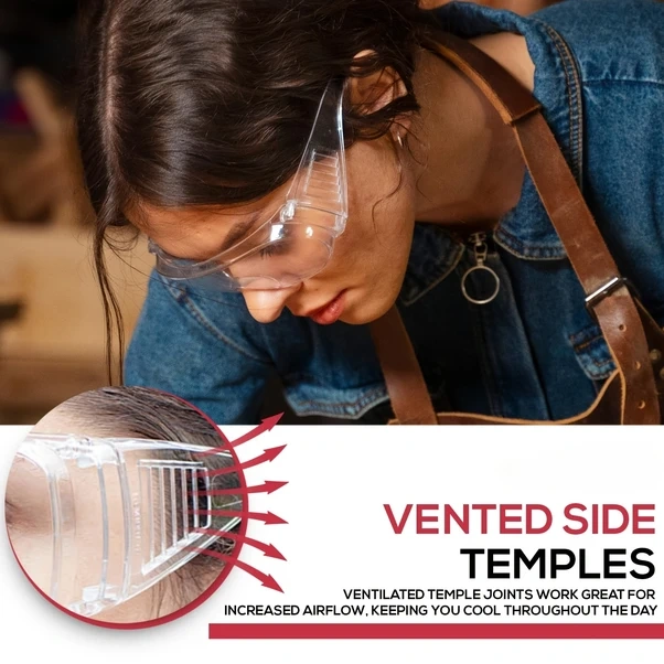 Willowhaven Gri Anti Fog Güvenlik Gözlüğü Toz Darbeye Dayanıklı Sprey Geçirmez İç Ve Dış Kullanım