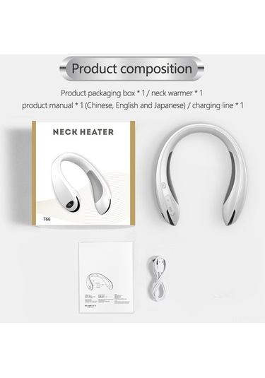 Ulzyvf Şarj Edilebilir 8000mah Boyun Isıtıcı - 3 Sıcaklık Modlu Ağrı Giderici & Powerbank Beyaz Beyaz