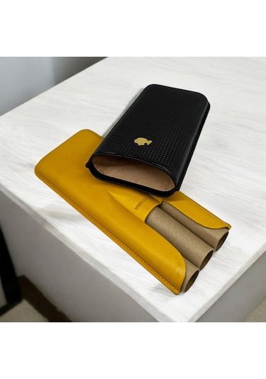 Cohiba Deri Puro Kılıfı 3lü Siyah/sarı 56ring