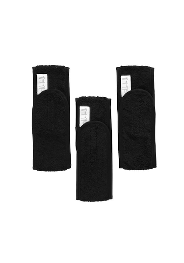 Saç Bandı 3lü Set %100 Pamuk Havlu Makyaj Saç Bandana Siyah