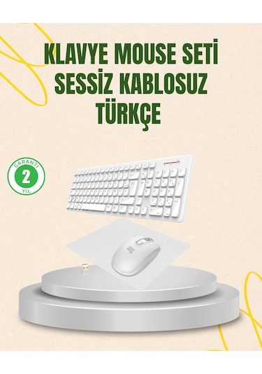 Kablosuz Klavye Ve Mouse Seti - Ergonomik Tasarım, Sessiz Kullanım, Geniş Uyumluluk