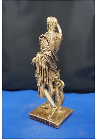 Sezar Augustus Roma İmparatoru Heykeli - 33 Cm Dekoratif Biblo, Ev & Ofis Hediyelik Aksesuar Altın