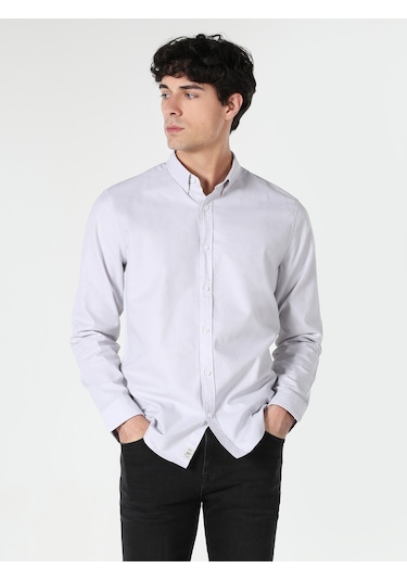 Colin's Slim Fit Taş Erkek Uzun Kol Gömlek CL1048576_Q1.V1_STN