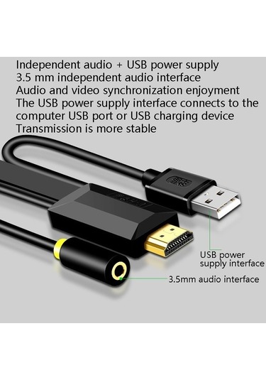 Novahub 2m Jh Hv10 1080p Hdmı Vga Kablosu, Projektör/tv/kutu/bilgisayar Adaptörü Dizüstü/endüstriyel Ekran, 2m Hdmı Vga Kablo