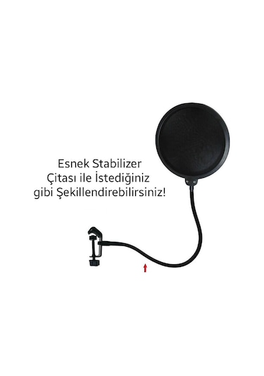 Ally Çift Katman Stüdyo için Mikrofon Pop Filtre Youtuber