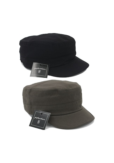 Şapkadan Castro Siyah Ve Haki Şapka Ikili Set Kastro Unisex