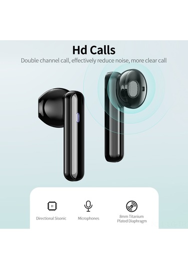 Leezsing Beyaz T9 Bluetooth 5.0 Kulaklıkları - Hafif, Dokunmatik Kontrol, Type-c Şarj, Bağımsız Çip Ve Gürültü Engelleme