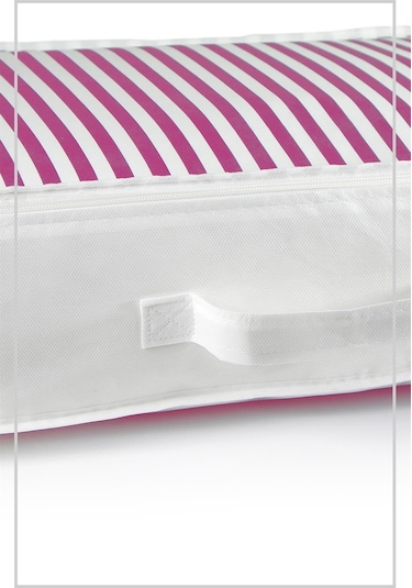 5'li Set Düzenleyici Yorgan Hurcu Pembe Çizgili 53x44x20 Pembe