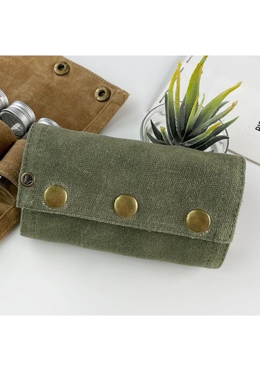 Pazly Kamp Baharat Kutusu Seti - Cam Kavanozlar, Koyu Yeşil Renk Koyu Yeşil