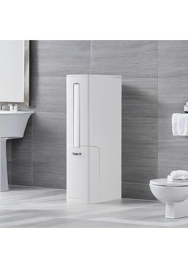 Fastbuy Çöpleri Temizle: Kapaklı Tuvalet Fırçası Çöp Kutusu, Beyaz, Yer Tasarrufu, Anti Sisleme, Pratik, Tuvalet İhtiyaçları Beyaz