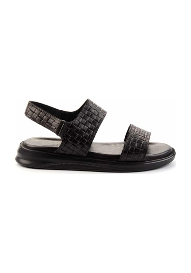 Siyah Leather Erkek Sandalet E05433012603 Siyah