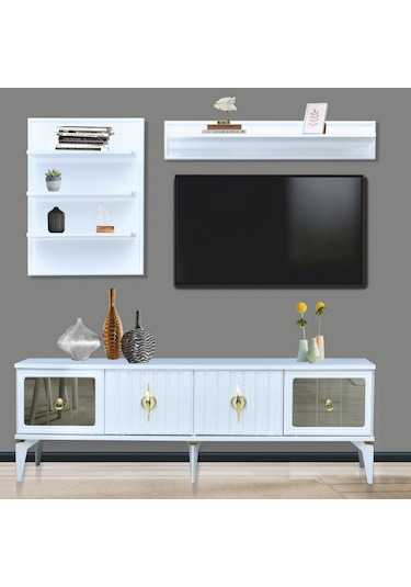 Tuna Duvar Ünitesi - Beyaz Beyaz