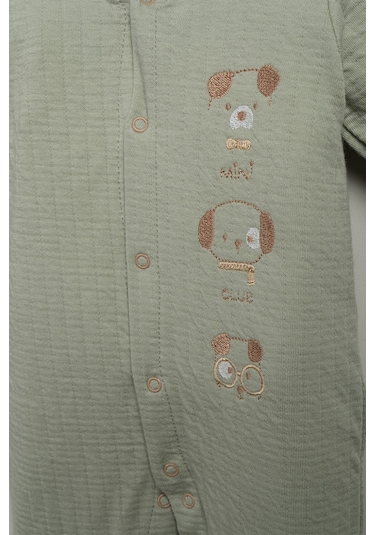 Sevimli Köpekcikler Desenli 10 Parça Kutulu Yenidoğan Hastane Çıkışı Zıbın Seti Yeşil