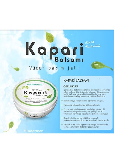 Fitoderman Kapari Balsamı Vücut Bakım Jeli 100 ML