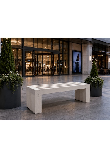 Modern Ahşap Geçmeli Oturma Bench Ham Ahşap .