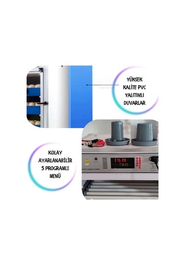 Kabin Tip 128 Tavuk Yumurta Kapasiteli Kuluçka Makinesi