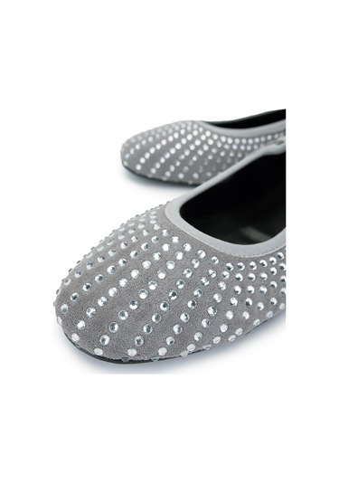 Tamer Tanca Kadın Hakiki Deri Gri Babet Ayakkabı 970 7988 Bn Ayk 25 Grı Suet Gri Süet