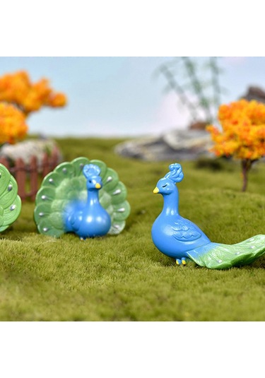 Mini Tavus Kuşu Minyatür Figürleri Sevimli Tavus Kuşu Mikro Peyzaj Dekoru Masaüstü Süsü El Sanatları Peri Bahçesi Aksesuarları Ev Dekoru No 4