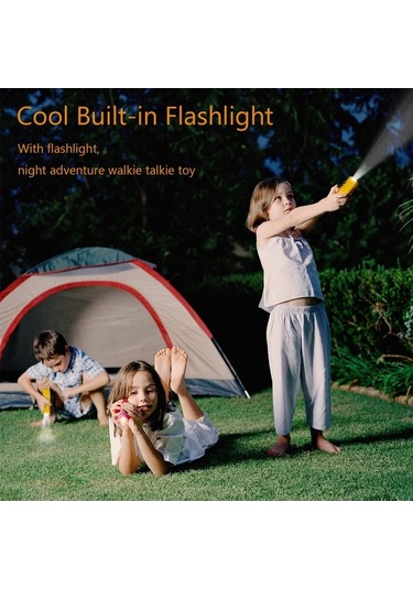 Supermarket1 Kablosuz 8 Kanal 3km Uyumlu Erkek Çocuk Vox Fenerli Outdoor Kamp Telsizleri Sarı