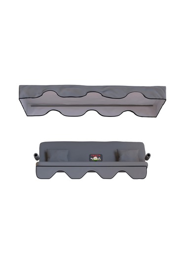 Gümbet Salıncak Minderi Yedek Bahçe Salıncağı Minderi Süngersiz Kılıf Açık Gri